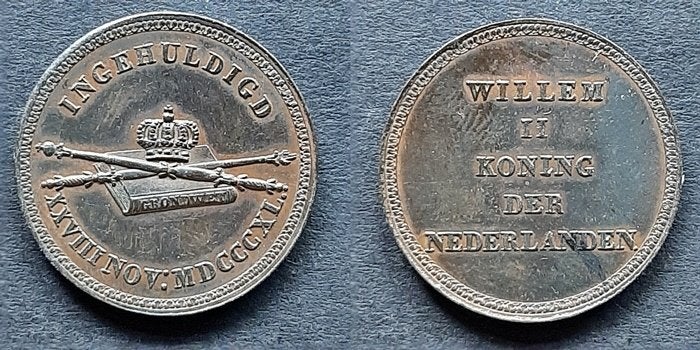 Inhuldiging Willem II 1840, Postzegels en Munten, Verzenden, Brons, Nederland