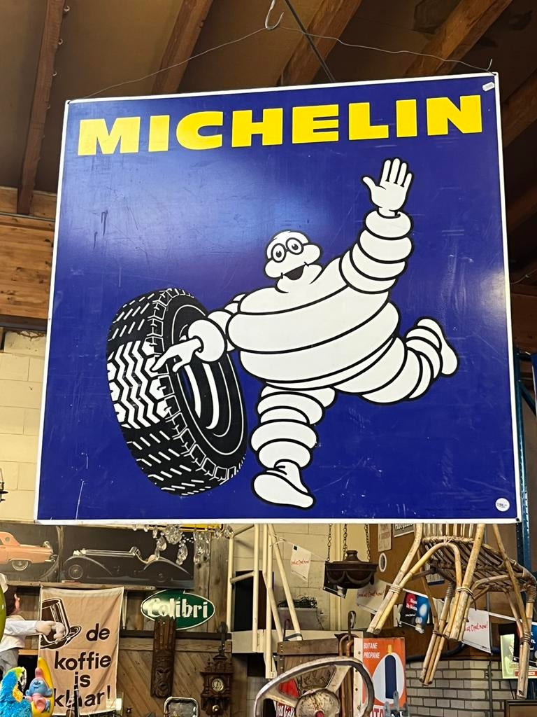 Dubbelzijdig Michelin reclamebord geen emaille, Ophalen, Reclamebord, Zo goed als nieuw, X