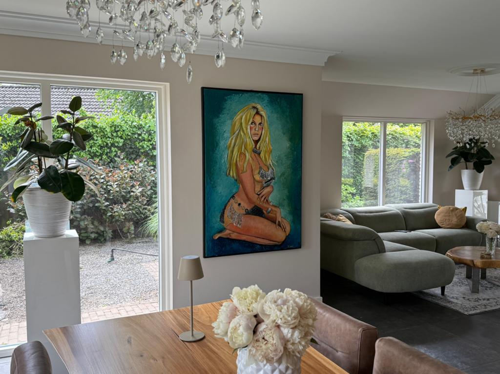 Prachtig Uniek kleurrijk kunstwerk Brigitte Bardot, Ophalen