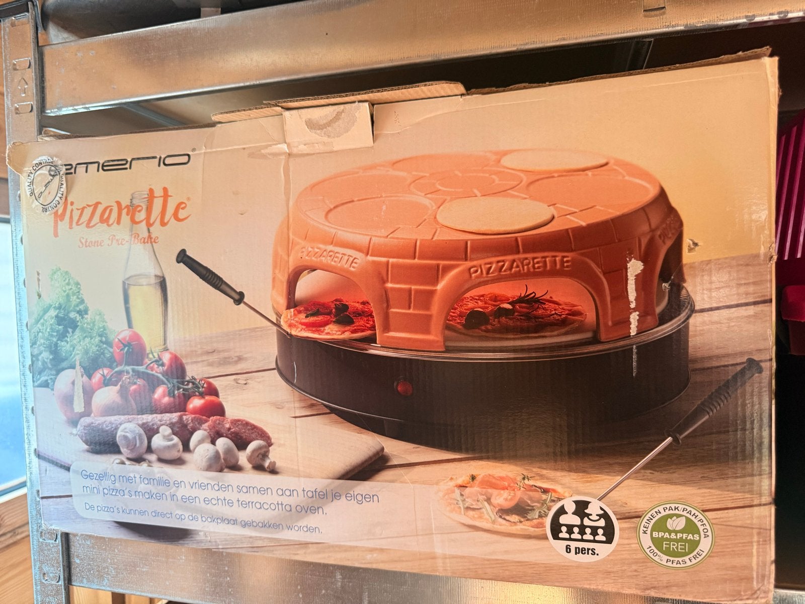 Emerio Pizzarette Stone Fun Bake - 1x gebruikt, Ophalen, Zo goed als nieuw, Overige merken, Pizzaoven