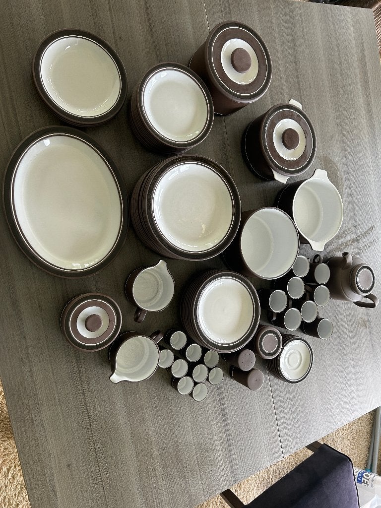 Servies Vintage  Hornsea-aardewerk met contrastpatroon, Ophalen, Gebruikt, Overige stijlen, Aardewerk