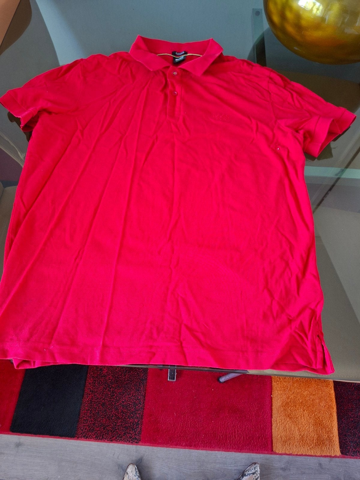 Mooie rode polo hugo boss xl, Ophalen of Verzenden, Zo goed als nieuw, Maat 56/58 (XL), Rood