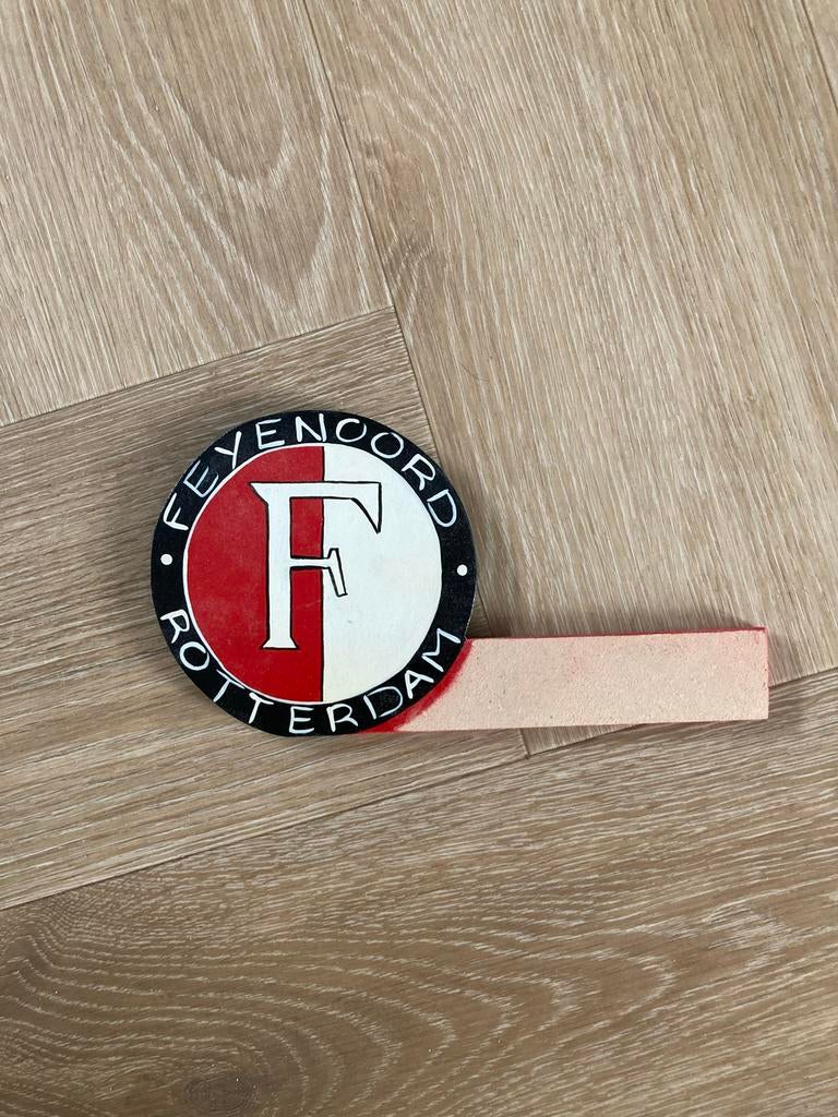 Feyenoord Rotterdam logo op houten plaat, Ophalen of Verzenden, Zo goed als nieuw, Feyenoord, Overige typen