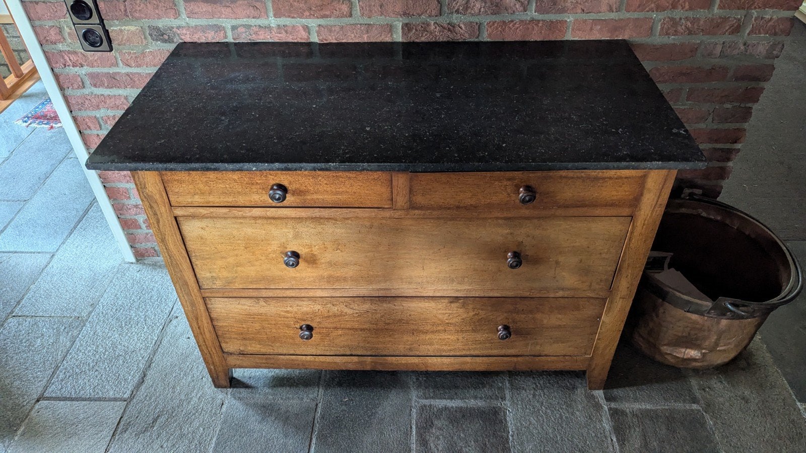 Commode met marmeren blad - 115x56x78cm, Ophalen
