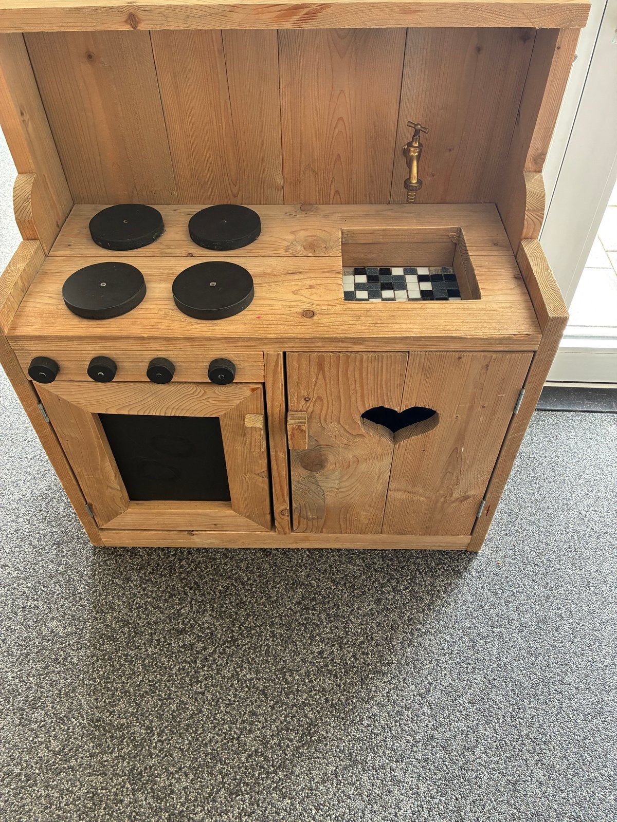 Houten speelkeuken met accessoires, Kinderen en Baby's, Ophalen, Gebruikt, Hout, Speelkeuken
