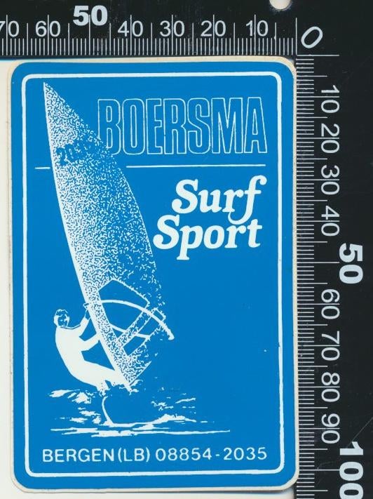 Sticker: Boersma Surf Sport - Bergen, Ophalen of Verzenden, Zo goed als nieuw, Sport