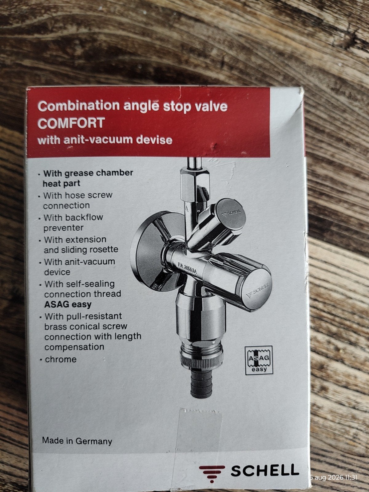 Schell Hoekstopkraan COMFORT met beluchter, ongebruikt, Ophalen of Verzenden, Nieuw, Chroom, Kraan