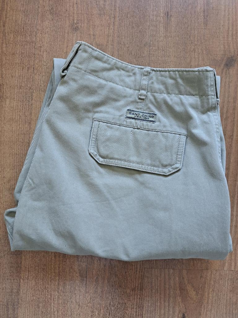 Gant Chino, ZGAN, camel (groenig), W34 L36, Kleding | Heren, Spijkerbroeken en Jeans, Overige kleuren, GANT, Ophalen of Verzenden