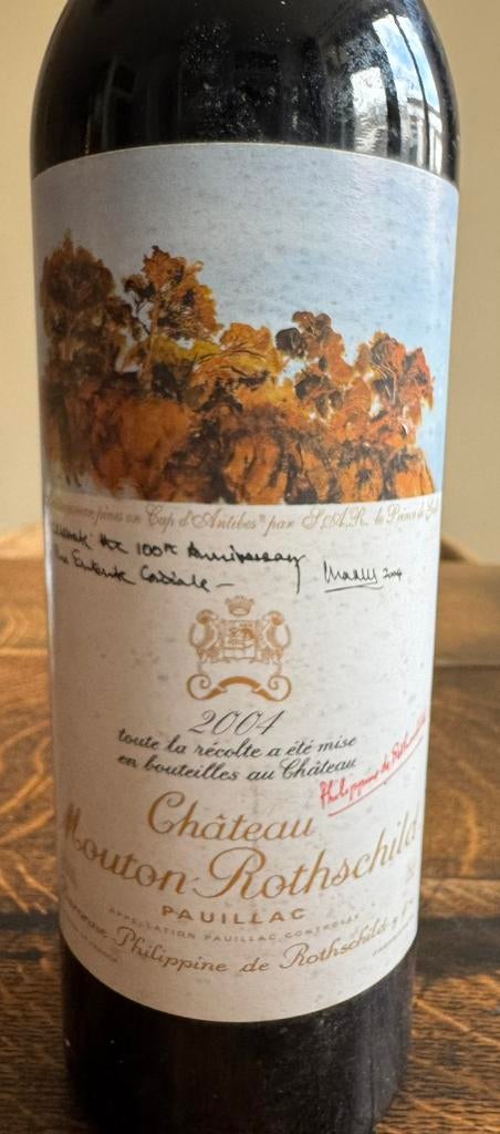 Château Mouton Rothschild 2004 - etiket door Koning Charles, Ophalen, Zo goed als nieuw, Frankrijk, Rode wijn