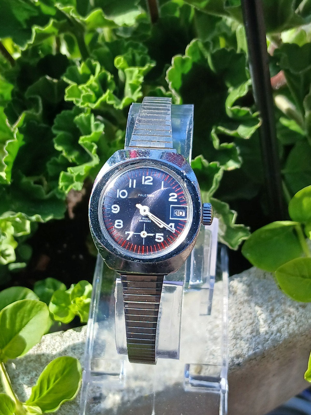 Vintage Palerma Opwinder Jaren '70 met Stalen Band, Ophalen of Verzenden, Gebruikt