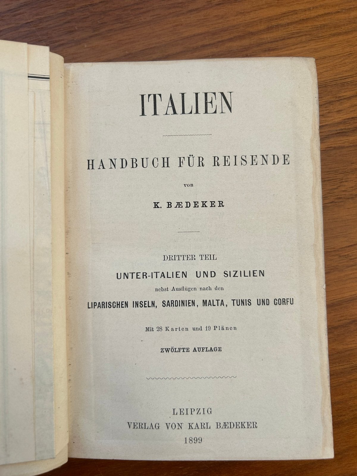 Baedeker Unter-Italien (1899), Europa, Ophalen of Verzenden, Reisgids of -boek, Gelezen