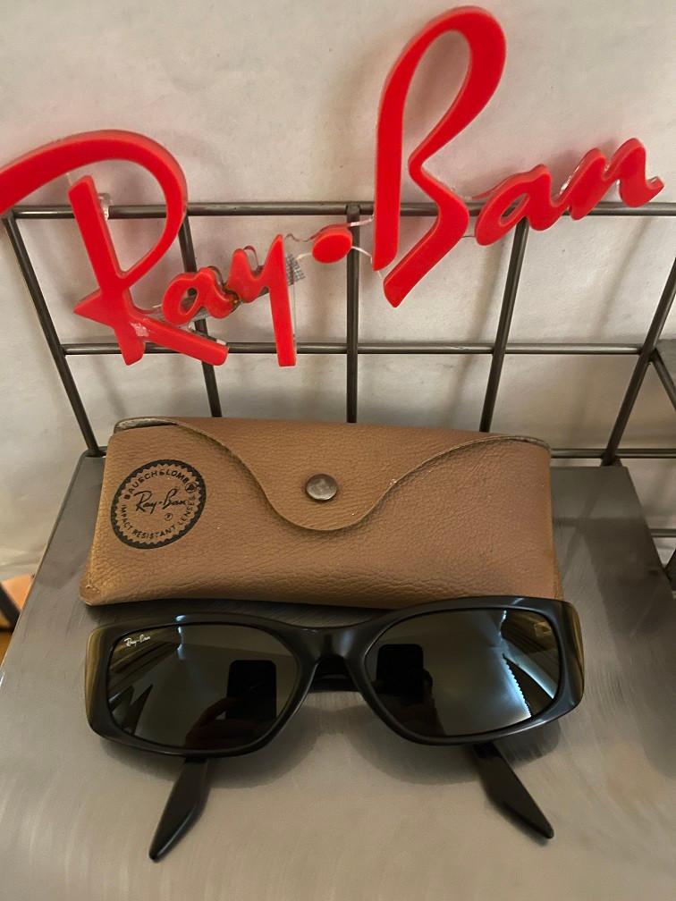 UNIEKE Vintage B&L Ray-ban Fugitive Zonnebril W1953 SS07, Ray-Ban USA, Gebruikt, Zonnebril, Zwart
