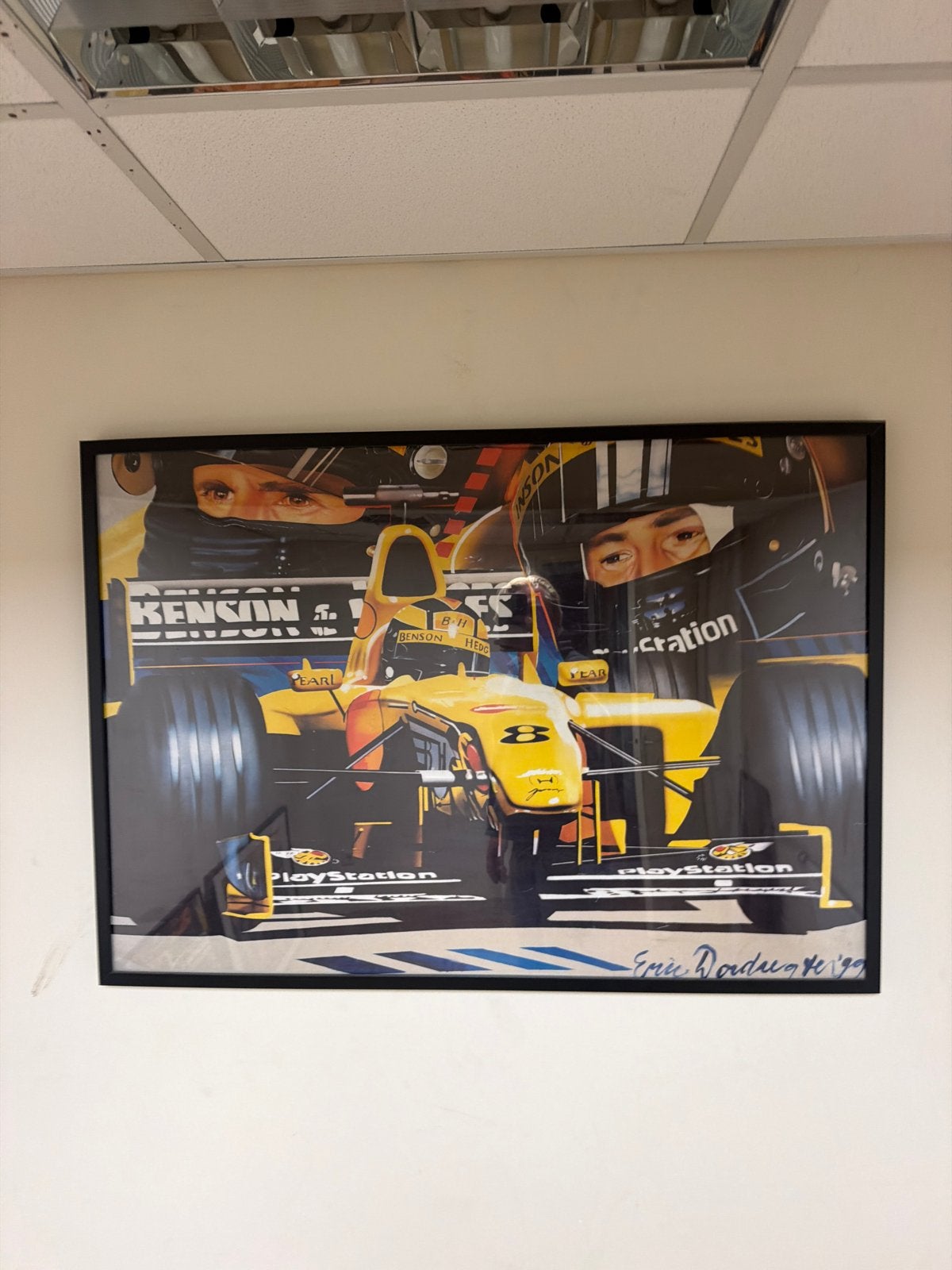 Formule 1 raceauto schilderij - Set van 4, Antiek en Kunst, Kunst | Schilderijen | Klassiek, Gedateerd, Realistisch, Ophalen of Verzenden