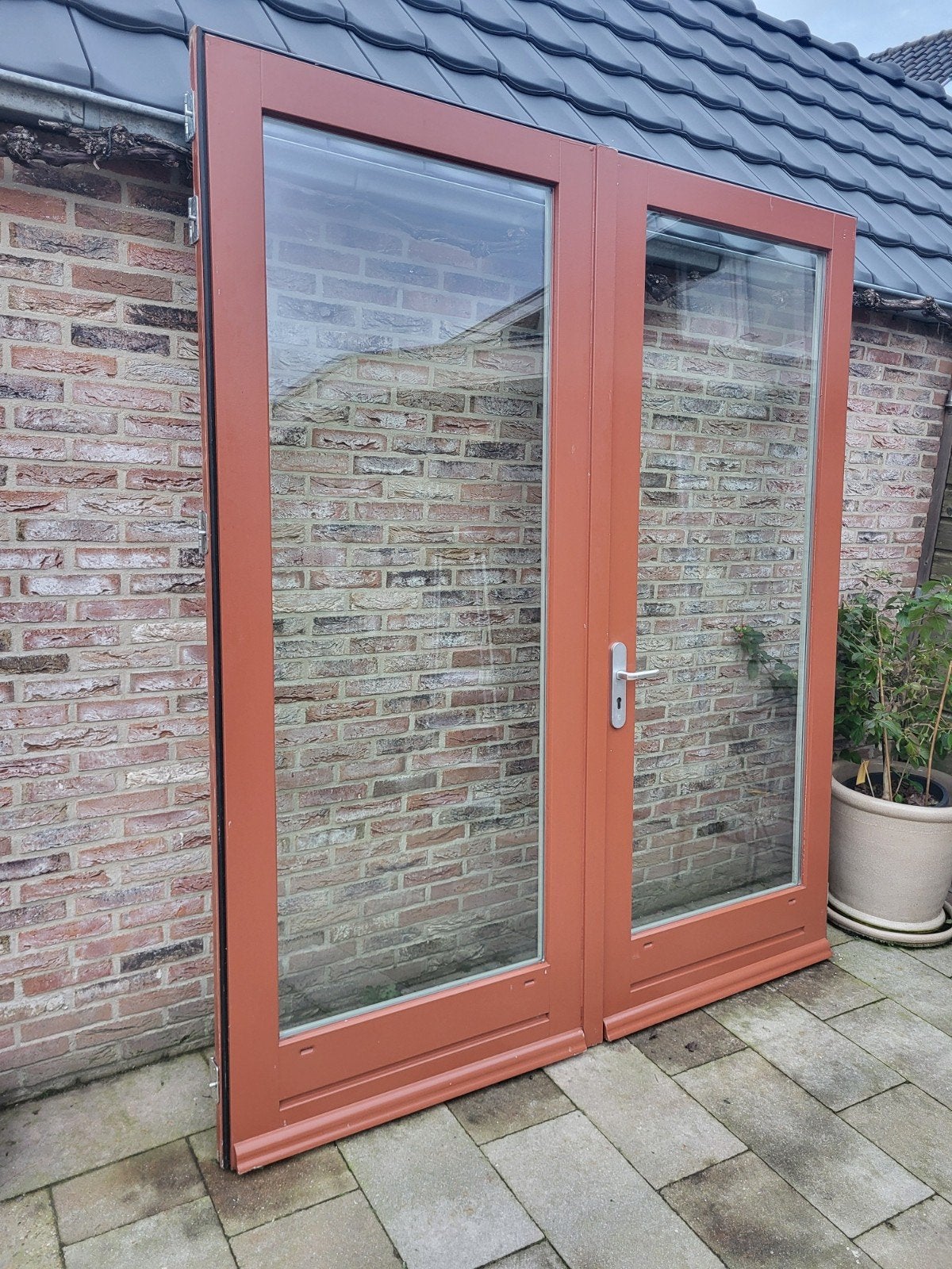 Hardhouten tuindeuren|Voordeuren|Openslaande deuren|Deuren, Ophalen, Glas, 120 cm of meer, 215 cm of meer