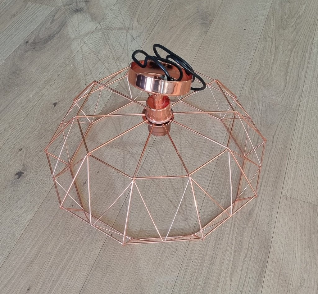 Carlton 2 hanglamp van EGLO, uitvoering in koper, 44,5 cm, Huis en Inrichting, Retro, vintage, Zo goed als nieuw, Metaal, E27 (groot)