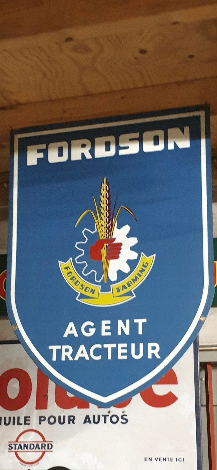 Oud Blikken bord fordson tractor geen emaille., Ophalen of Verzenden, Gebruikt, Reclamebord