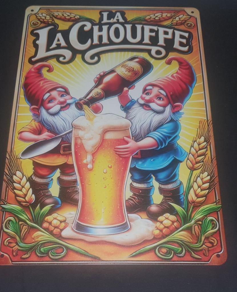La chouffe wandbord, perfect voor in de man cave., Ophalen of Verzenden, Nieuw, Reclamebord, Plaat of Schild, Overige merken