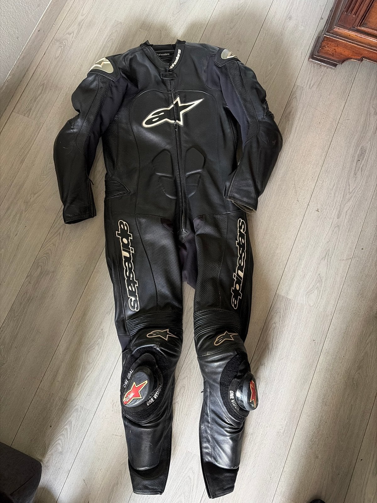 Alpinestars Leren Motoroverall - Zwart, Maat 52, Motoren, Ophalen of Verzenden, Tweedehands, Heren, Overall