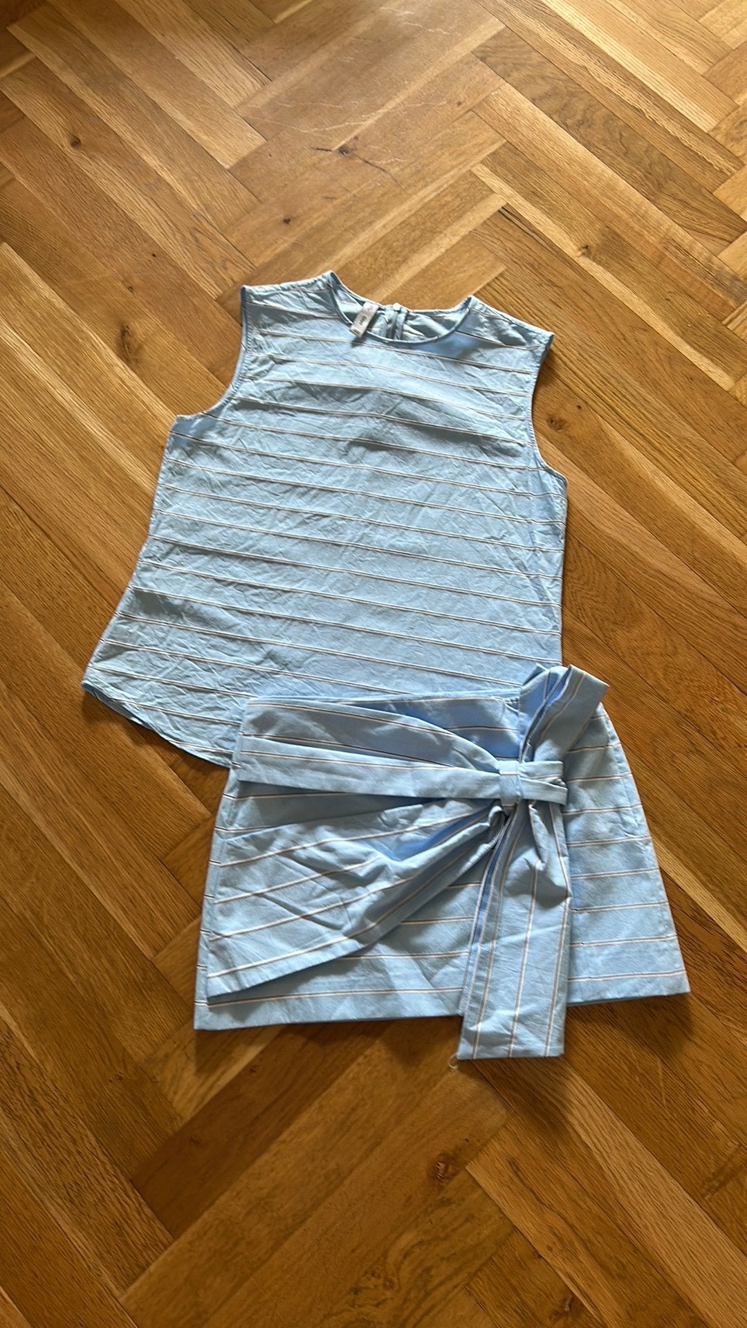 Mango set top met rokje lichtblauw streep, Kleding | Dames, Tops, Blauw, Ophalen of Verzenden, Zo goed als nieuw, Maat 36 (S)