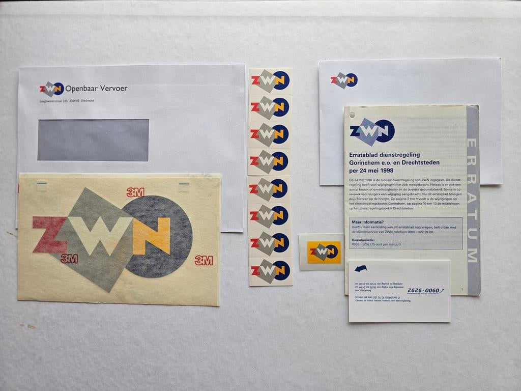 7 items van oud Vervoermaatschappij ZWN, Ophalen of Verzenden, Gebruikt, Trein, Overige typen