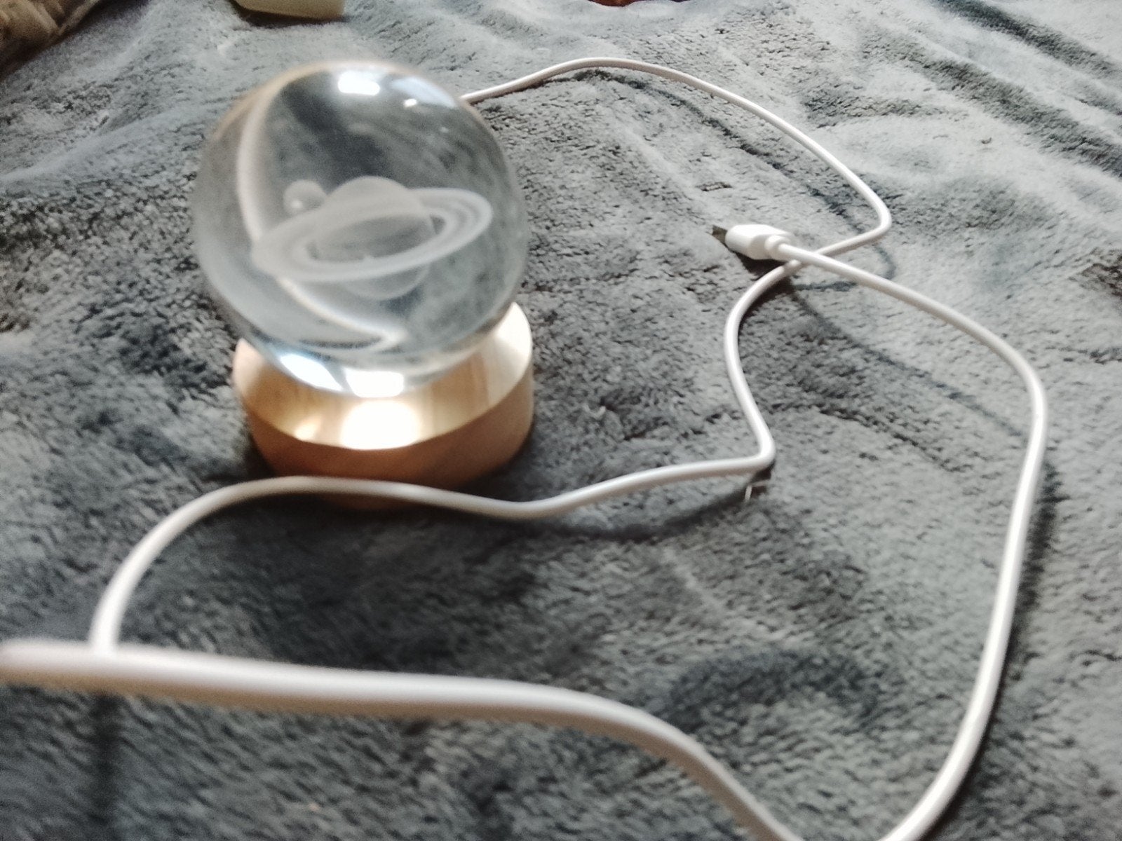 LED Kristallen Bol Nachtlampje met Kleurverandering, Kunststof, Meerkleurig, Ophalen of Verzenden, Zo goed als nieuw