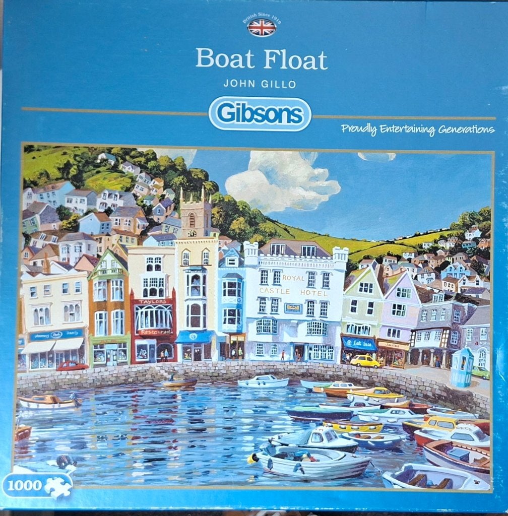 Gibsons puzzel Boat Float 1000 pc. zgan., Ophalen of Verzenden, 500 t/m 1500 stukjes, Zo goed als nieuw, Legpuzzel