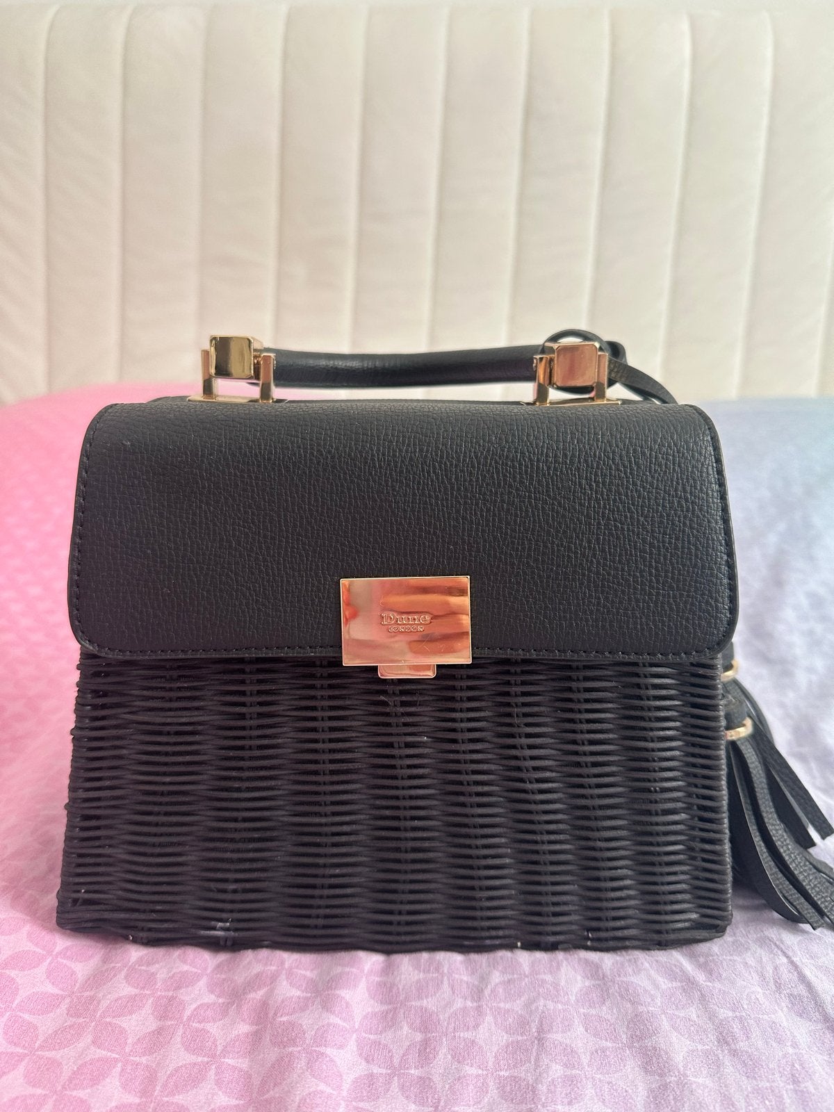 Dune London Zwart Handtas, Ophalen of Verzenden, Zo goed als nieuw, Zwart, Handtas