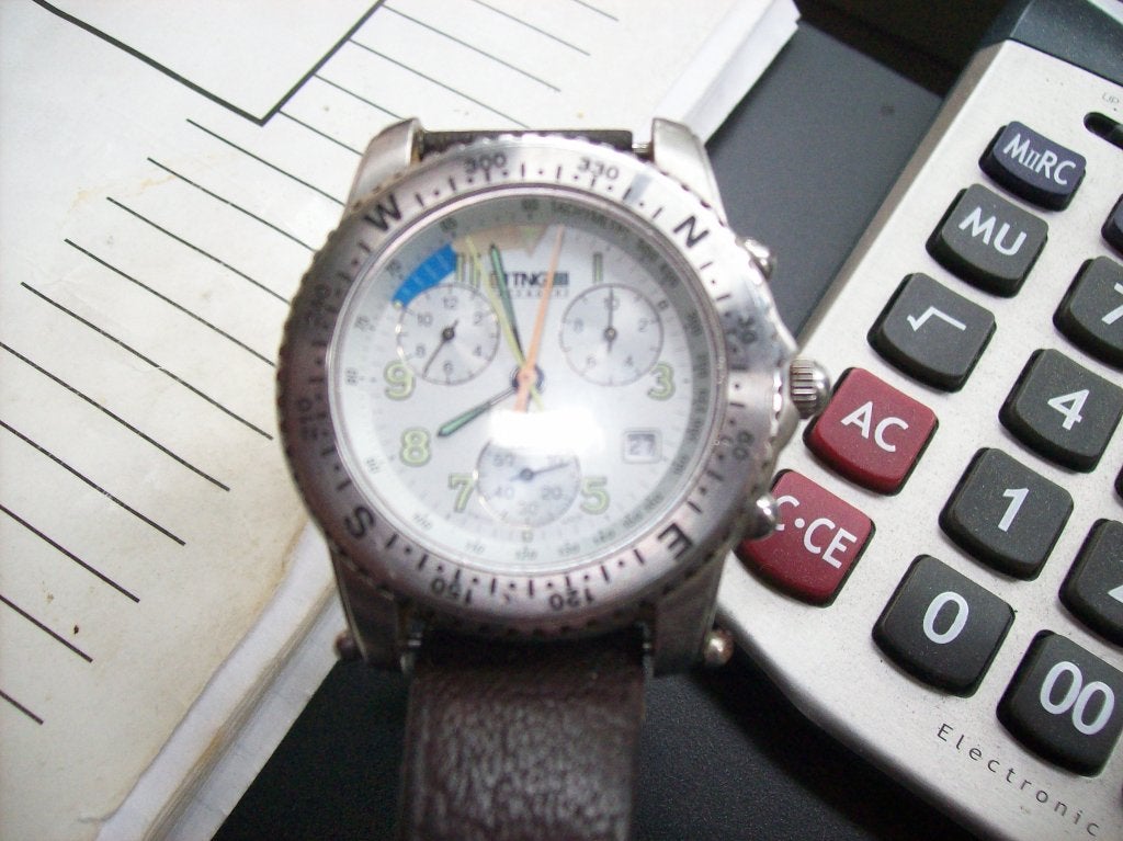 TNG Tack & Gybe Polshorloge met Chronograaf en Kompasring, Overige merken, Leer, Staal, Polshorloge