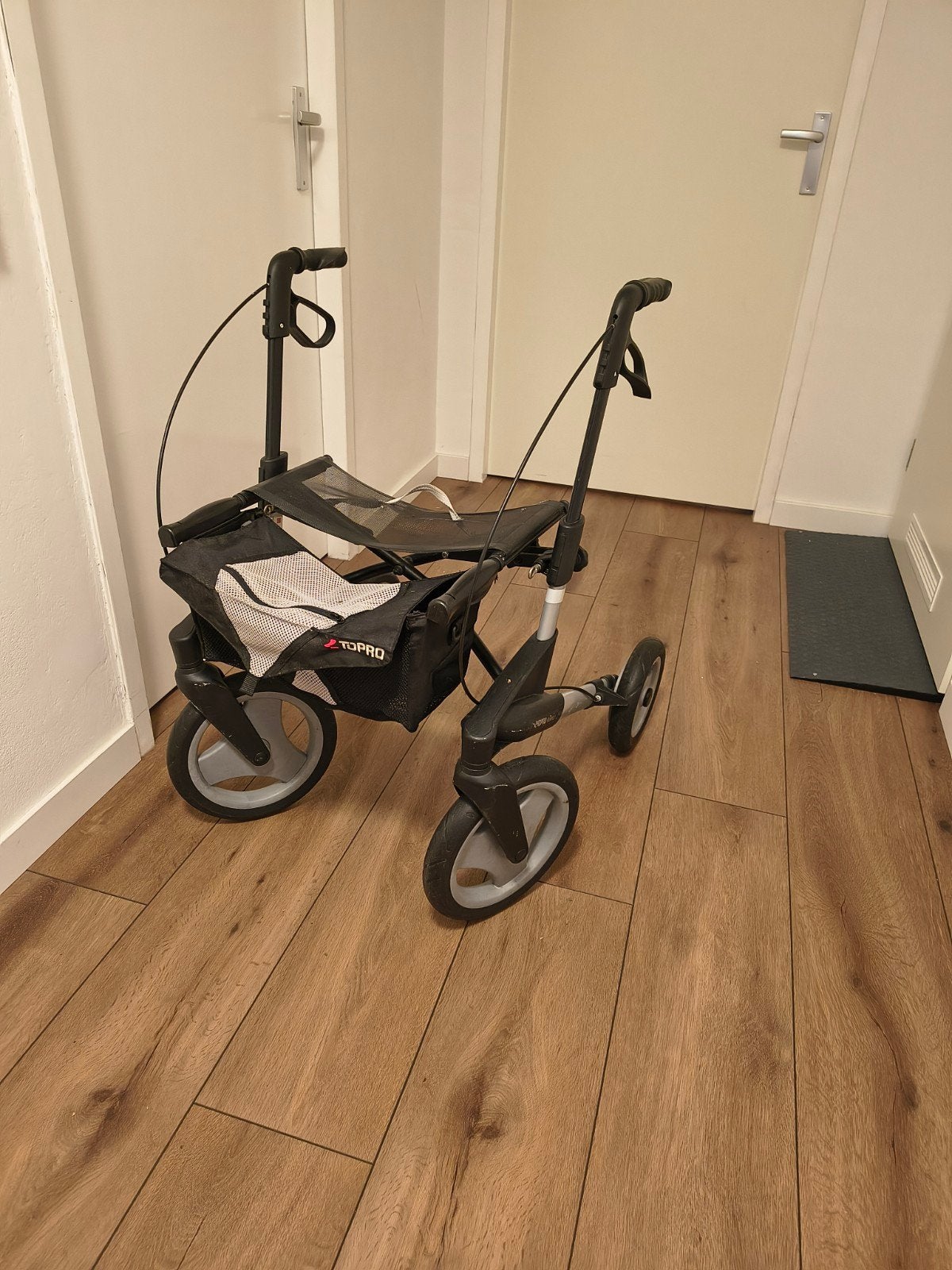 topro olympos rollator zwart grijs mobiliteit gehandicapten, Ophalen, Opvouwbaar, Gebruikt
