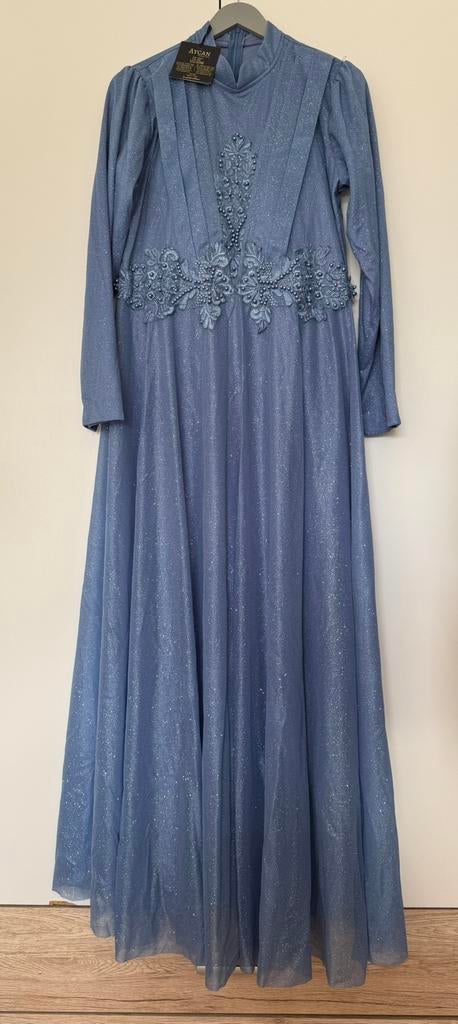 Elegante Blauwe Avondjurk, Galajurk, Blauw, Maat 46/48 (XL) of groter, Ophalen of Verzenden