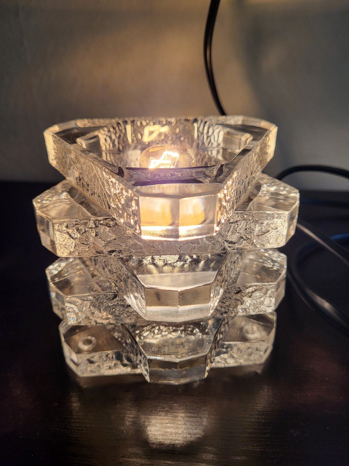 Vintage tafellampje
van glas( glasblokken) de blokken, 11 cm, Overige typen, Gebruikt, Vintage