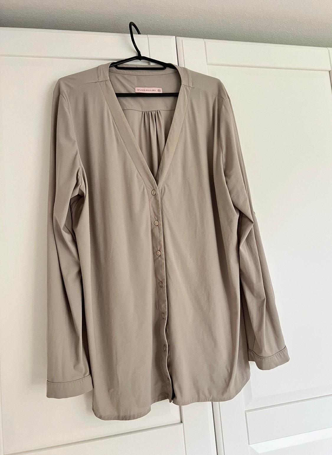 Studio anneloes evi blouse XXL beige travelstof, Beige, Maat 46/48 (XL) of groter, Ophalen of Verzenden, Zo goed als nieuw