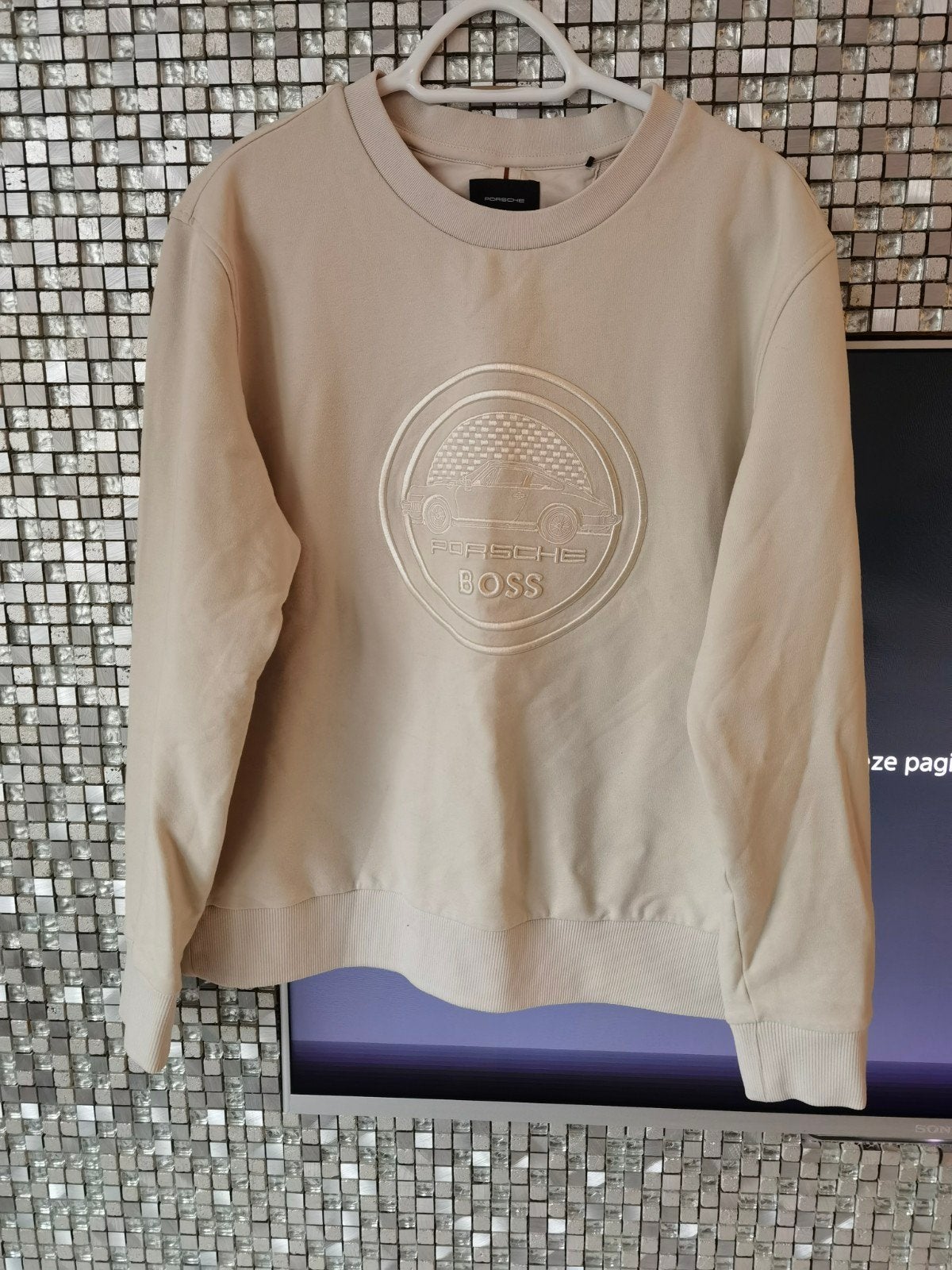 origineel porsche x boss heren trui, Porsche x Boss, Maat 48/50 (M), Beige, Ophalen of Verzenden