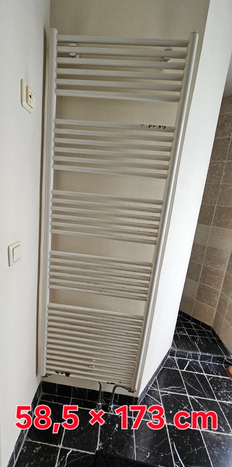 Gezocht Pergamon Handdoekradiator 58,5 x 173 cm, Radiator, Nieuw, Minder dan 60 cm, Ophalen of Verzenden