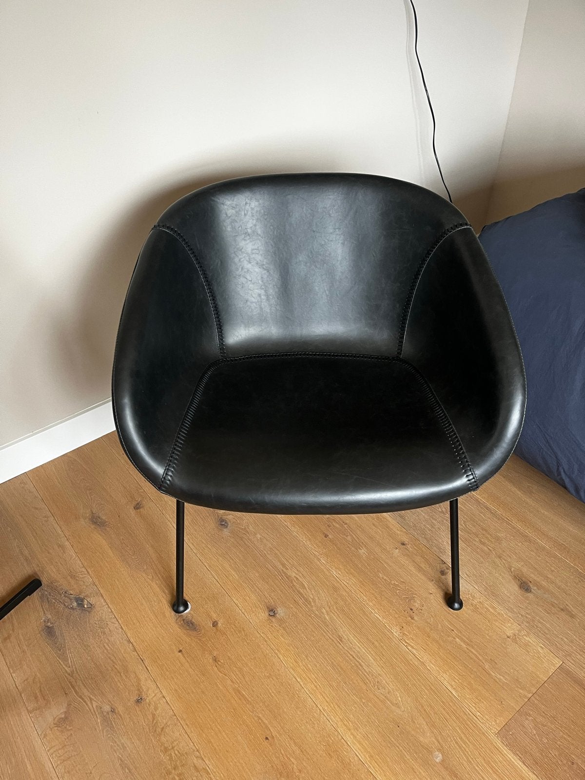Mooie zwart leren stoel van het merk zuiver, Huis en Inrichting, Stoelen, Ophalen, Zwart, Leer, Zo goed als nieuw