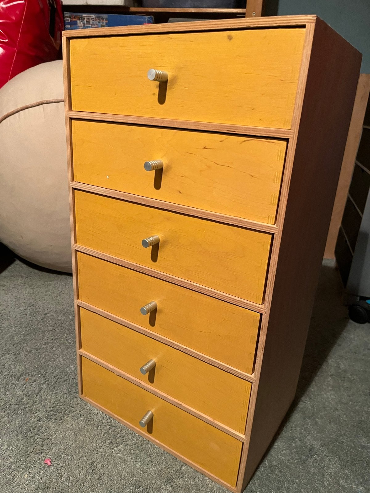 IKEA Ladekast Multiplex Hout met Transparant Gele Laden, Ophalen, Minder dan 50 cm, Gebruikt, 5 laden of meer