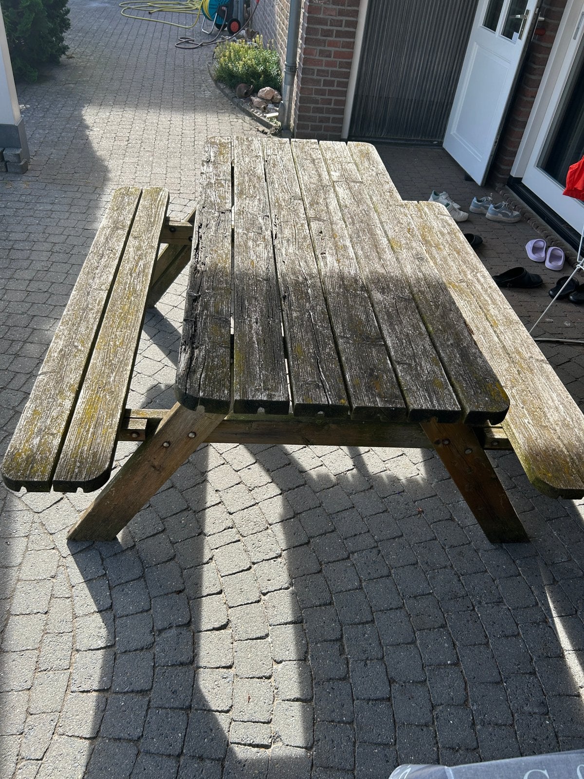 Picknick tafel, Tuin en Terras, Picknicktafels, Ophalen, Zo goed als nieuw, Rechthoekig, Hout