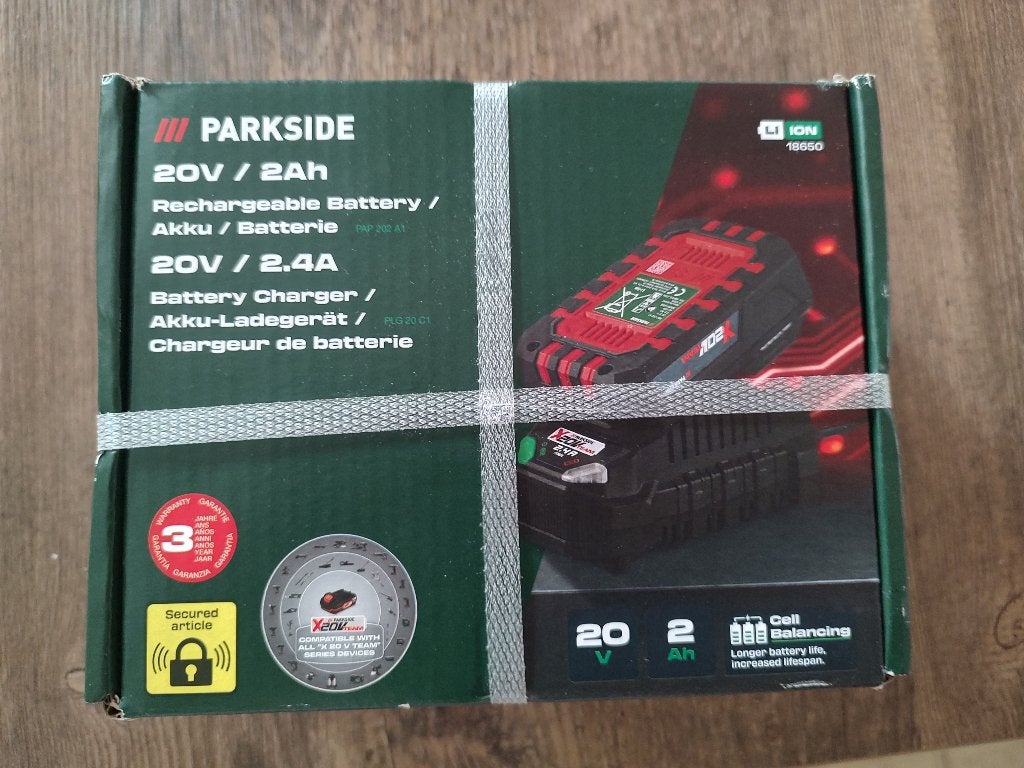 Accu Parkside 20V 2Ah met oplader, nieuw, Ophalen of Verzenden, Nieuw, Minder dan 700 watt, Overige typen