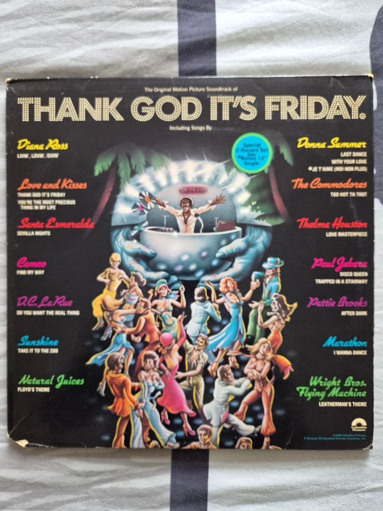 Vinyl Thank God It's Friday 3LP Motion Picture Soundtrack, Ophalen of Verzenden, Zo goed als nieuw, 12 inch