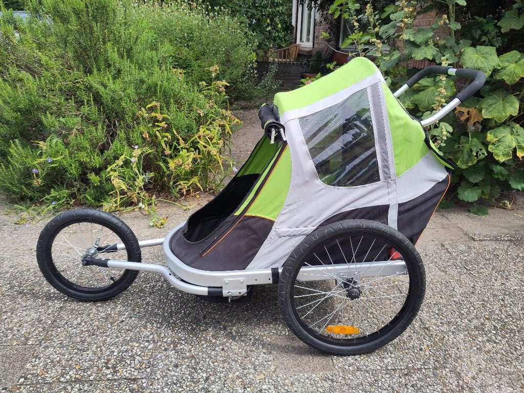 Fietskar 2 kinderen, Fietsen en Brommers, Fietsaccessoires | Aanhangers en Karren, Ophalen, Gebruikt, Kinderkar, 40 tot 60 kg