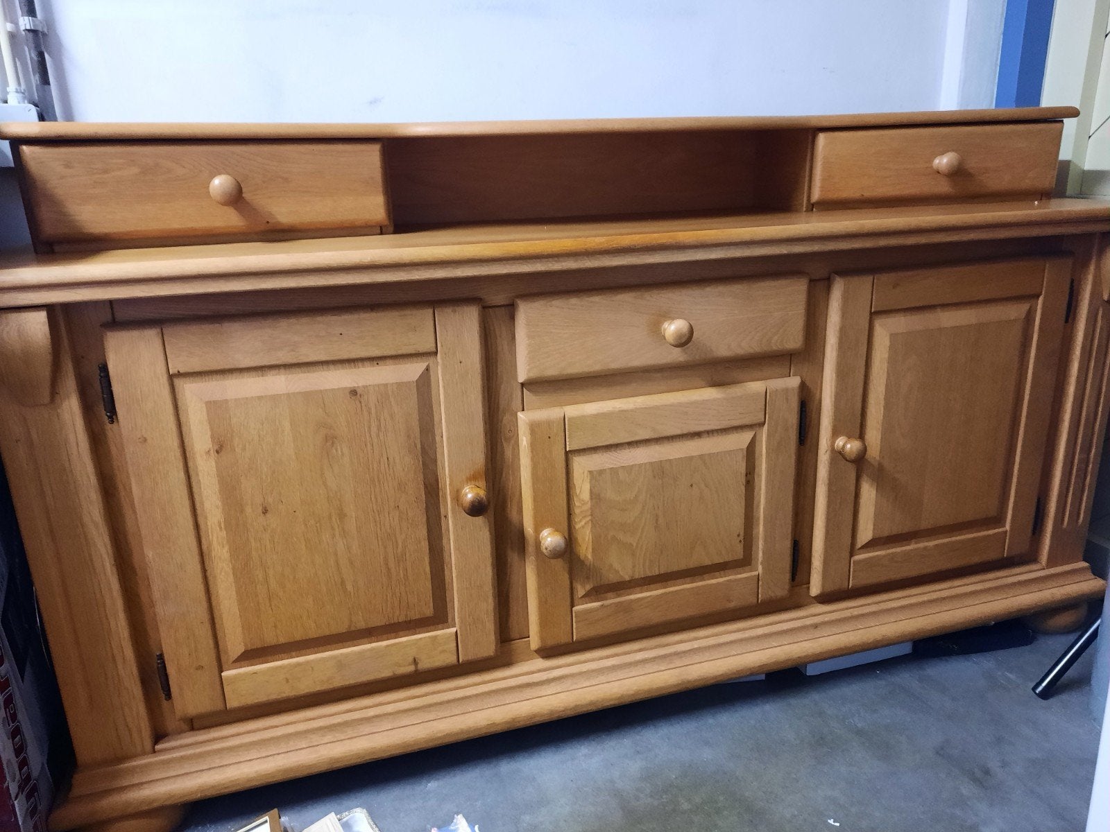 Massief licht eiken dressoir, Huis en Inrichting, Kasten | Dressoirs, Ophalen, 25 tot 50 cm, Eikenhout, 150 tot 200 cm