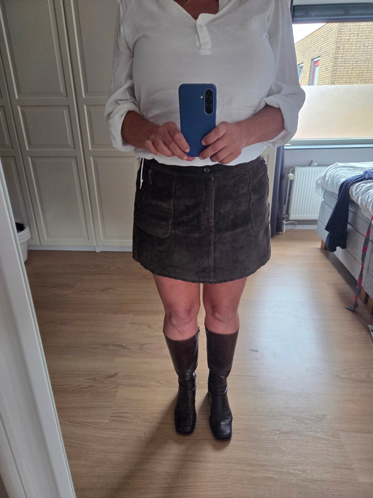 InWear gevoerde suède rok, maat 44, Kleding | Dames, Bruin, Maat 42/44 (L), InWear, Ophalen of Verzenden