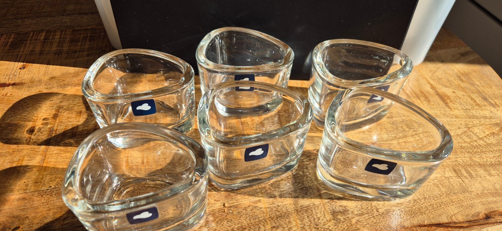6 helder glazen Leonardo waxinelichthouders, Huis en Inrichting, Ophalen, Overige merken, Waxinelichthouder, Glas
