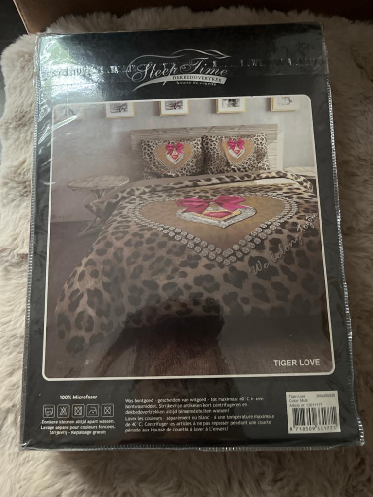 Sleep Time Dekbedovertrek Tiger Love 200x200/220 cm, Huis en Inrichting, Slaapkamer | Beddengoed, Nieuw, Dekbedovertrek, Tweepersoons