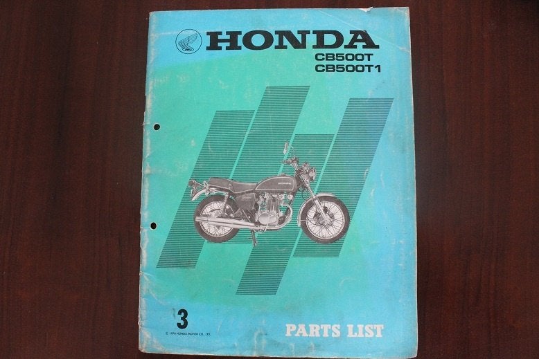 Honda CB500T T1 1978 motorcycle parts list CB500 twin, Motoren, Ophalen of Verzenden, Honda