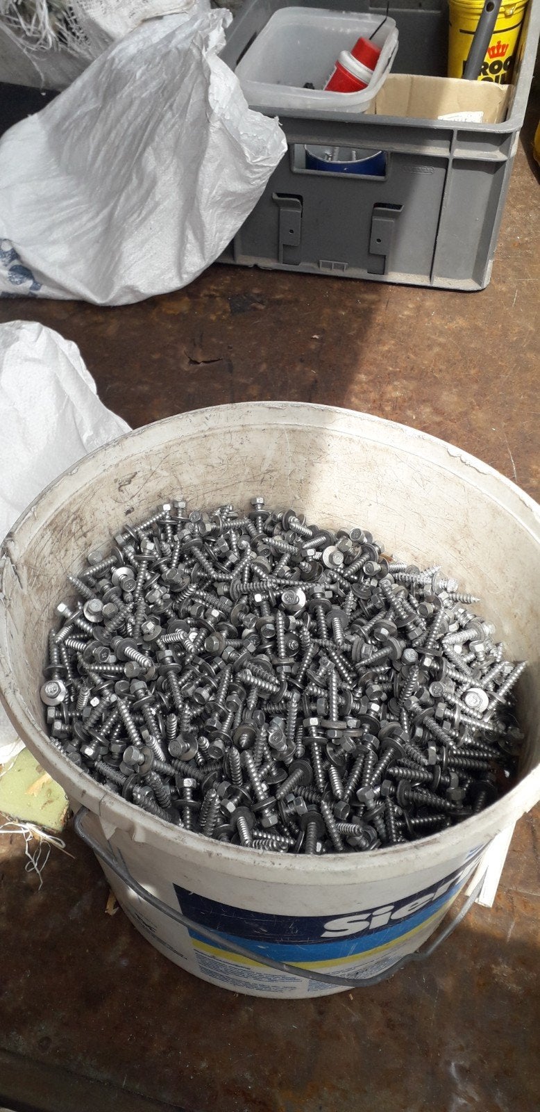Partij zelftappende schroeven met ring, Ophalen of Verzenden, Gebruikt, Minder dan 50 mm, Schroeven