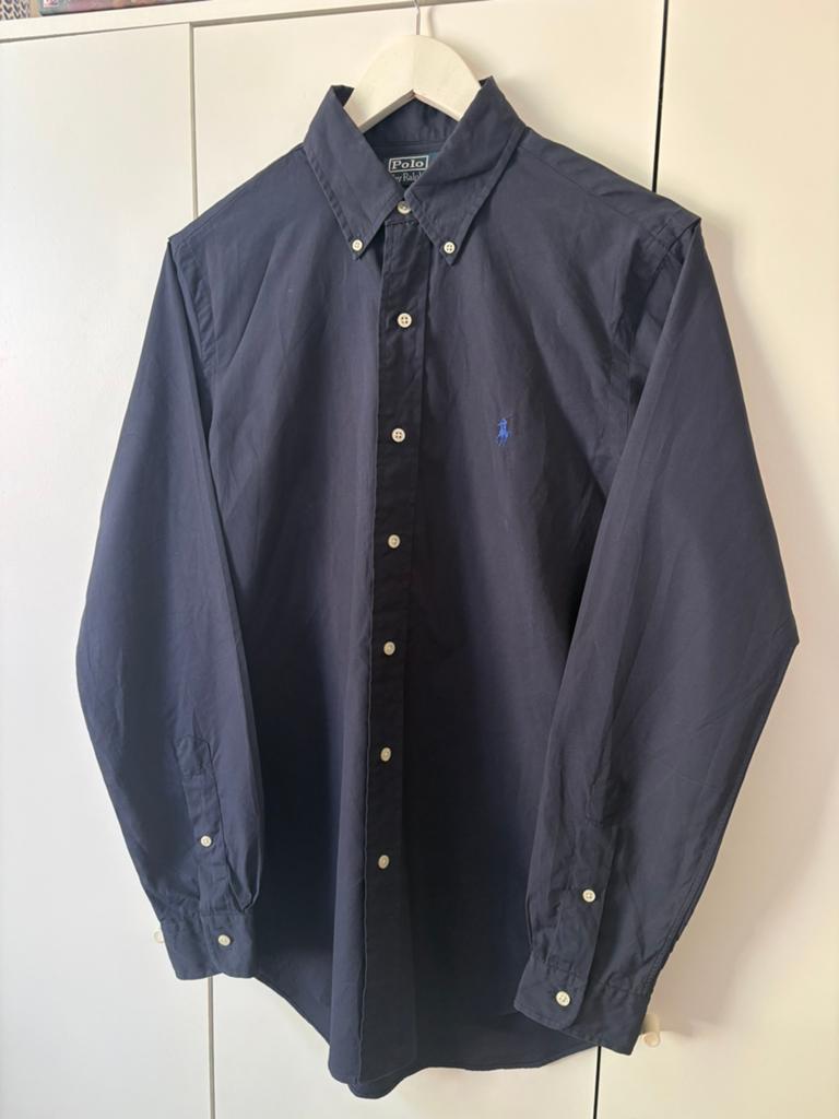 Ralph Lauren blouse donkerblauw - maat S, Kleding | Heren, Ophalen of Verzenden, Zo goed als nieuw, Blauw, Halswijdte 38 (S) of kleiner
