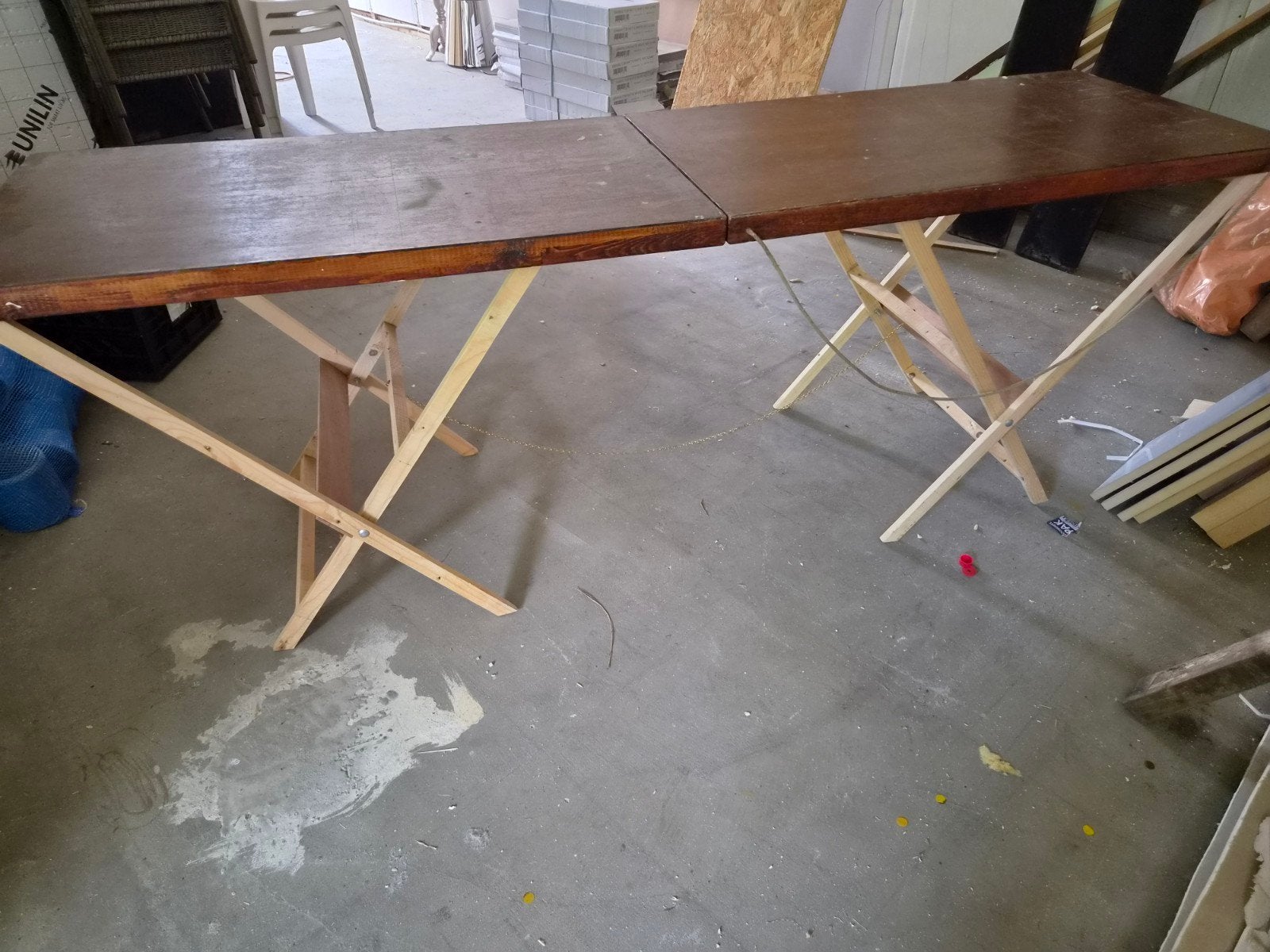 Houten behangtafel - Opvouwbaar, Ophalen, Gebruikt, 170 cm of meer