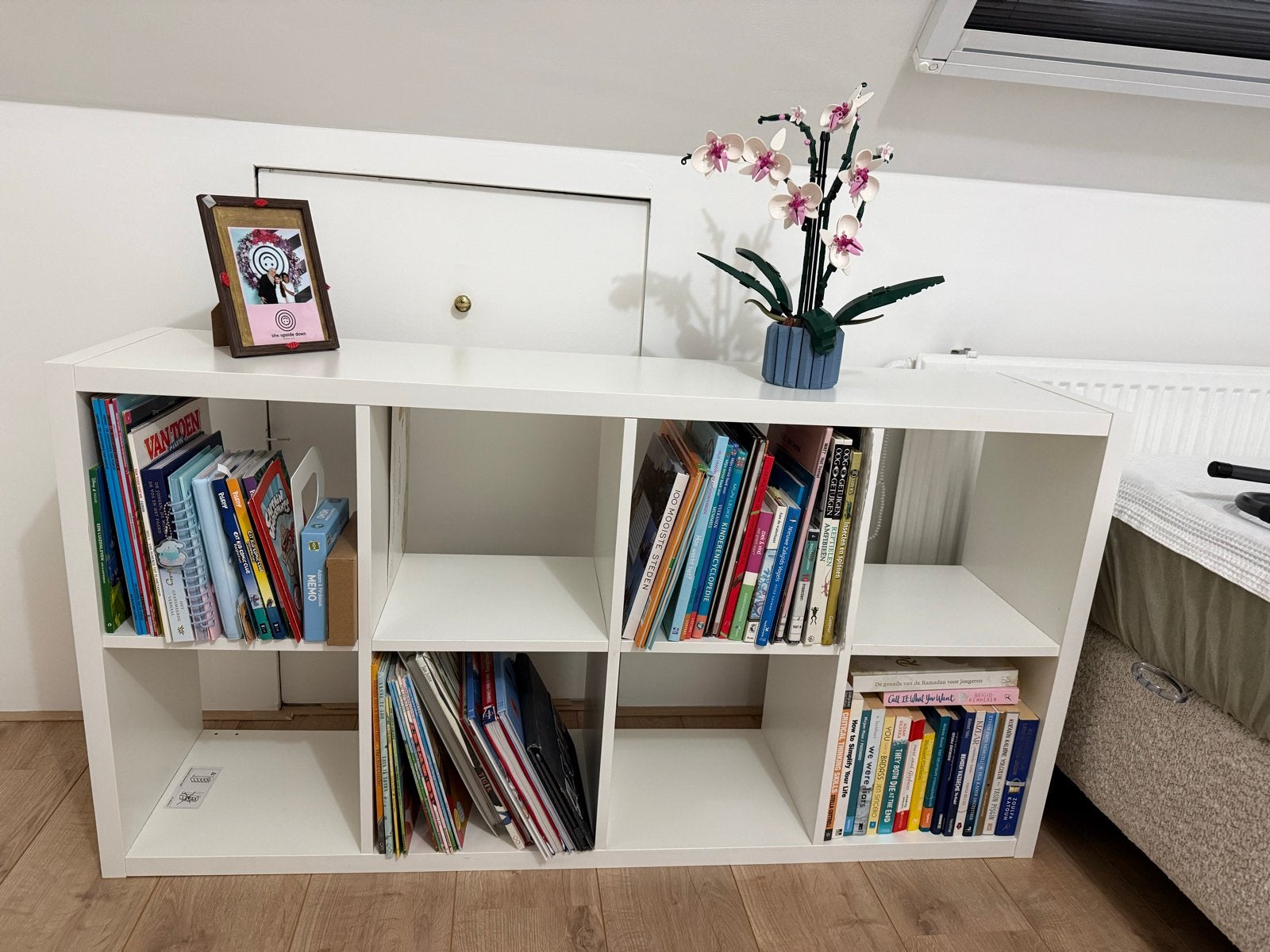 Witte IKEA Kallax kast met 8 vakken, Met plank(en), 100 tot 150 cm, Ophalen of Verzenden, Zo goed als nieuw