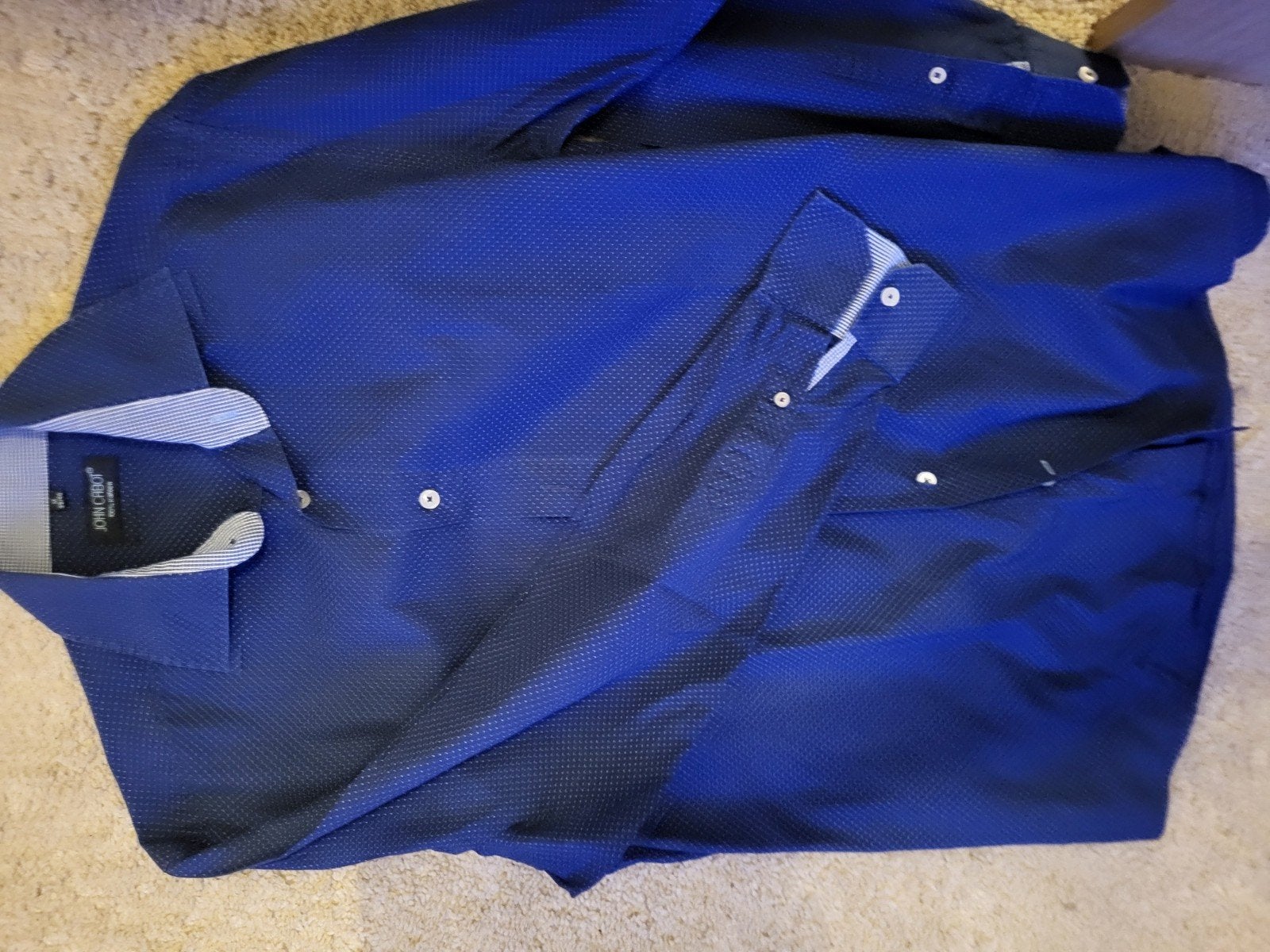 John Cabot overhemd blauw, maat M (39/40), Blauw, Zo goed als nieuw, John Cabot, Halswijdte 39/40 (M)